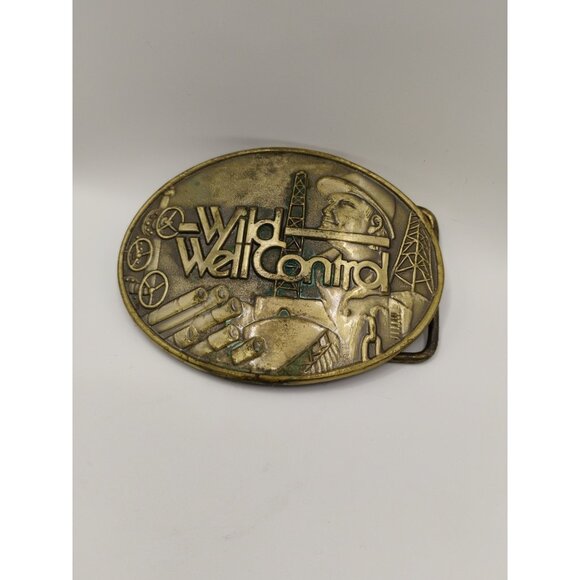 Vintage WILD WELL CONTROL Brass Limited Edition Belt Buckle - Picture 1 of 10